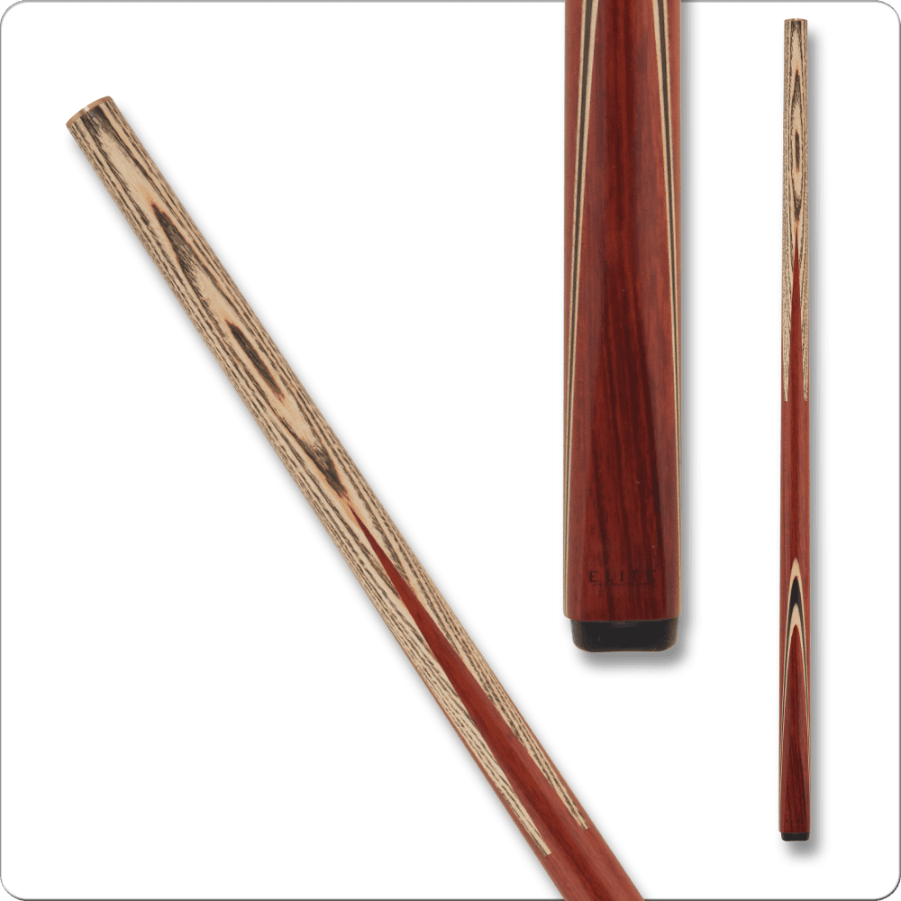 Elite ELSNK15 snooker cue, three-piece pool cue with wood grain detail
