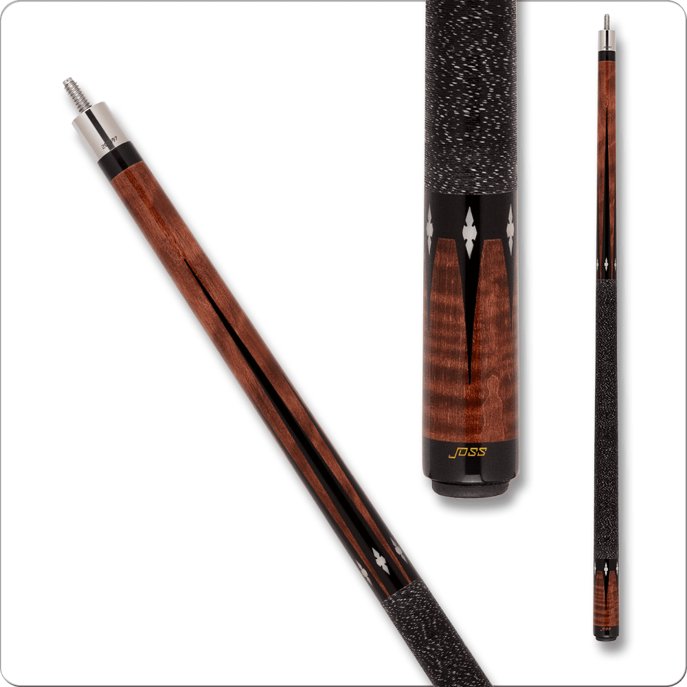 Joss JOS55 cue pool stick with wood grain detailing and black accents