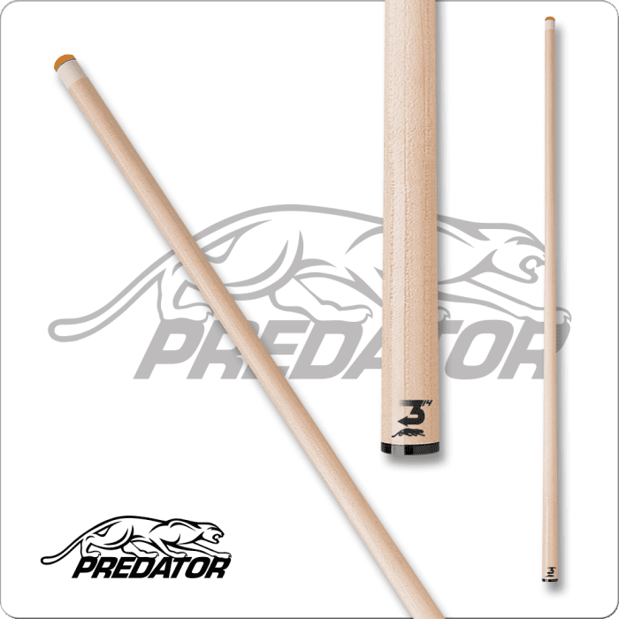 Predator 314 shaft, maple pool cue shaft with Predator logo.