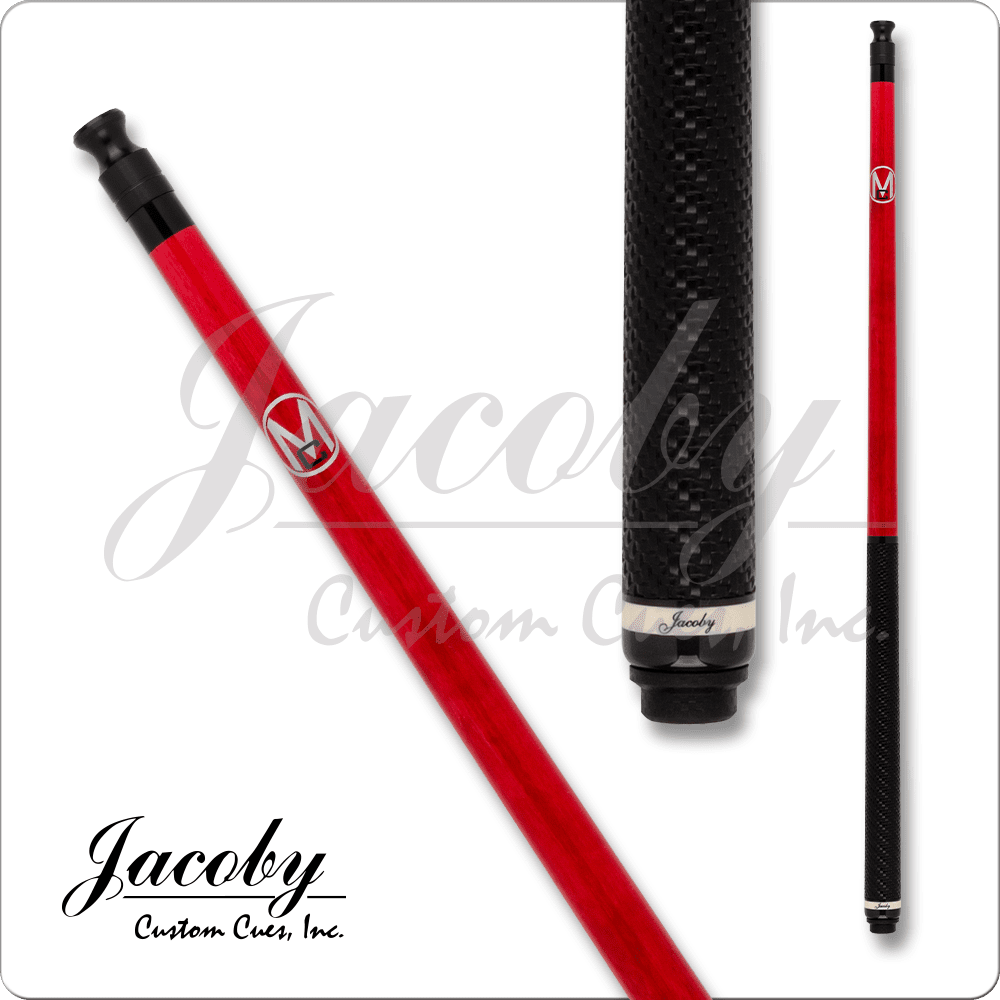 Jacoby JCBMAG1 pool cue, gray and black design, handcrafted in Wisconsin.