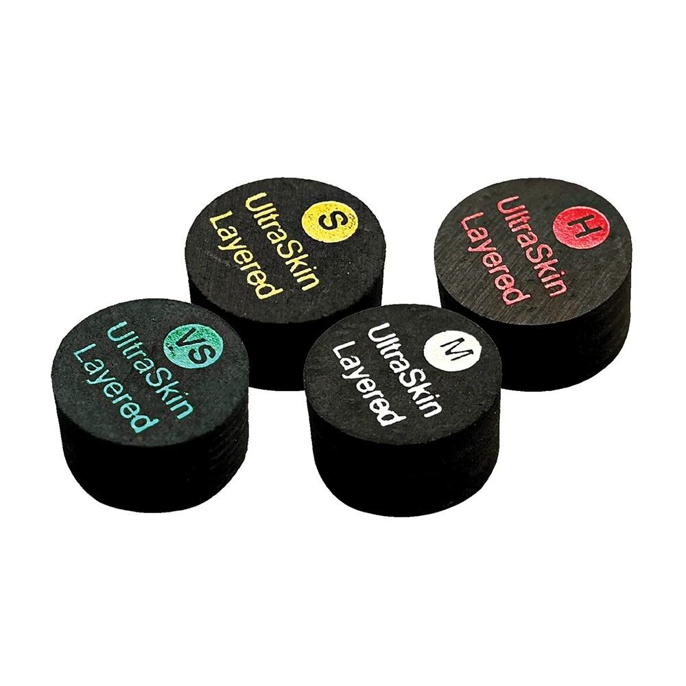 Ultra Skin Black USB Pool Cue Tips - 14mm