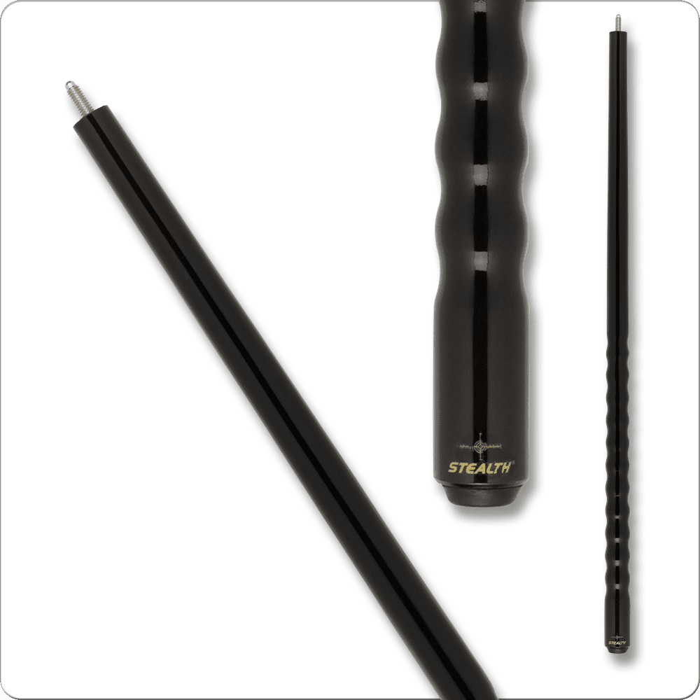Stealth STHBK01 Break Cue, black billiard cue with star logo.