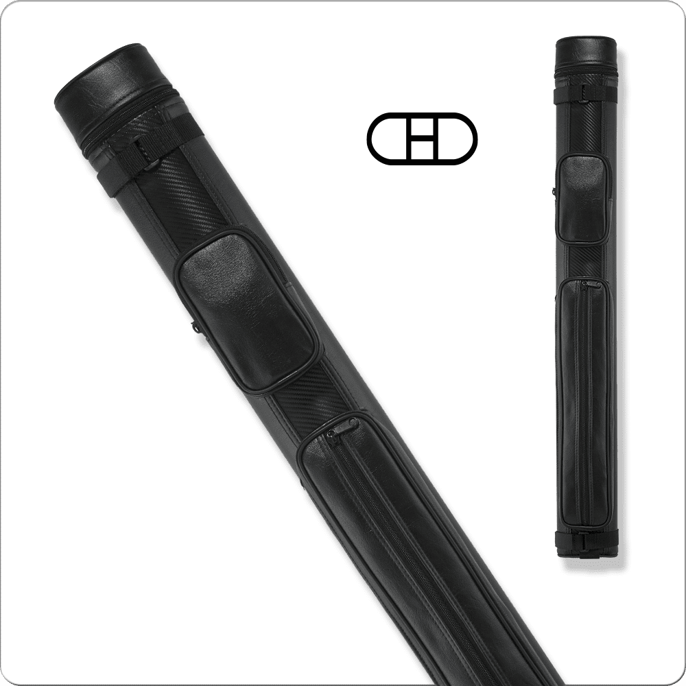 Action 2×2 Ballistic Hard Cue Case in black, featuring textured vinyl, suitable for cue storage, highlighted on sale for $76.50.