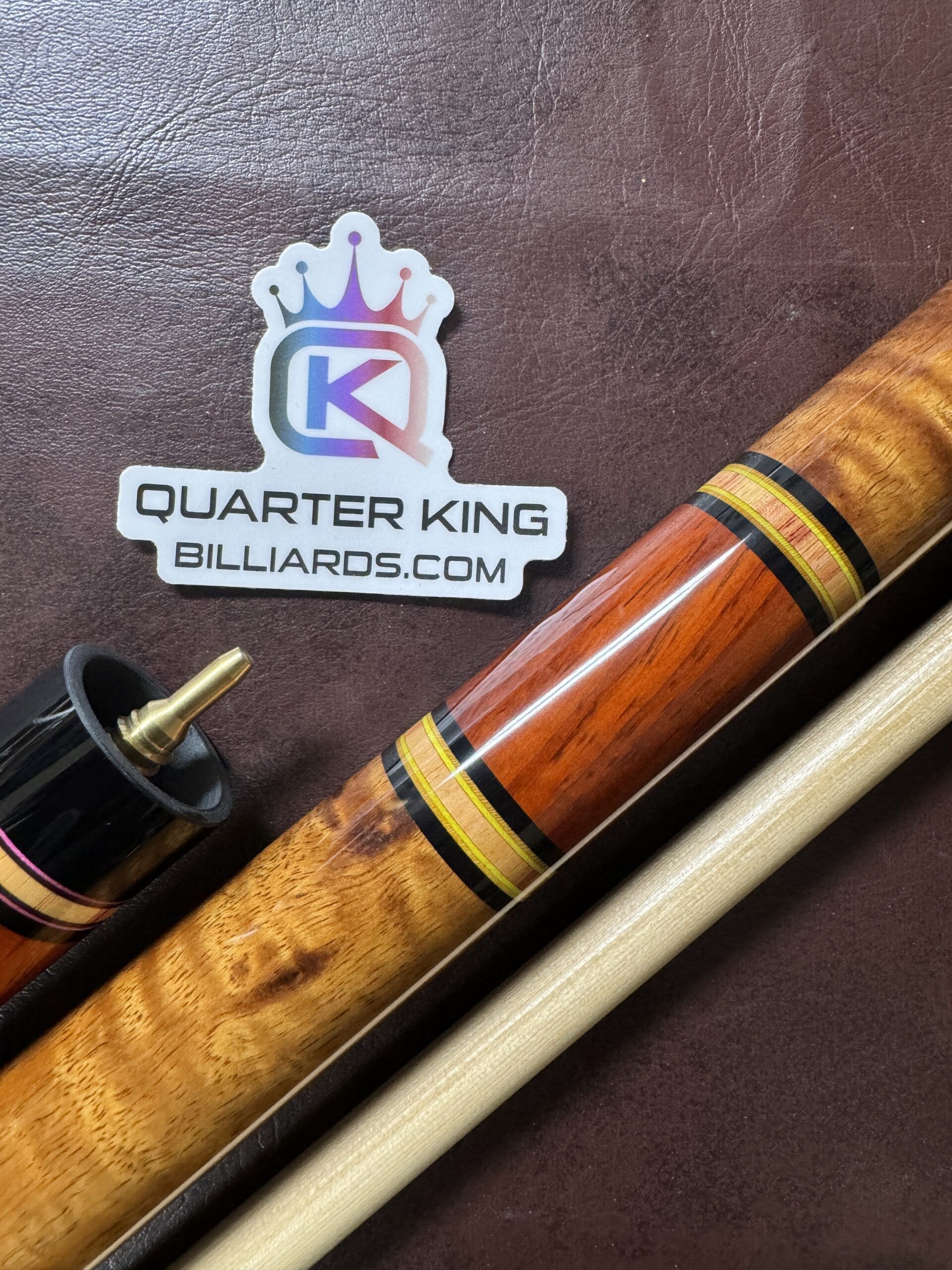Jacoby Custom Cue -Curly Koa, Padauk, Tulipwood - Image 3