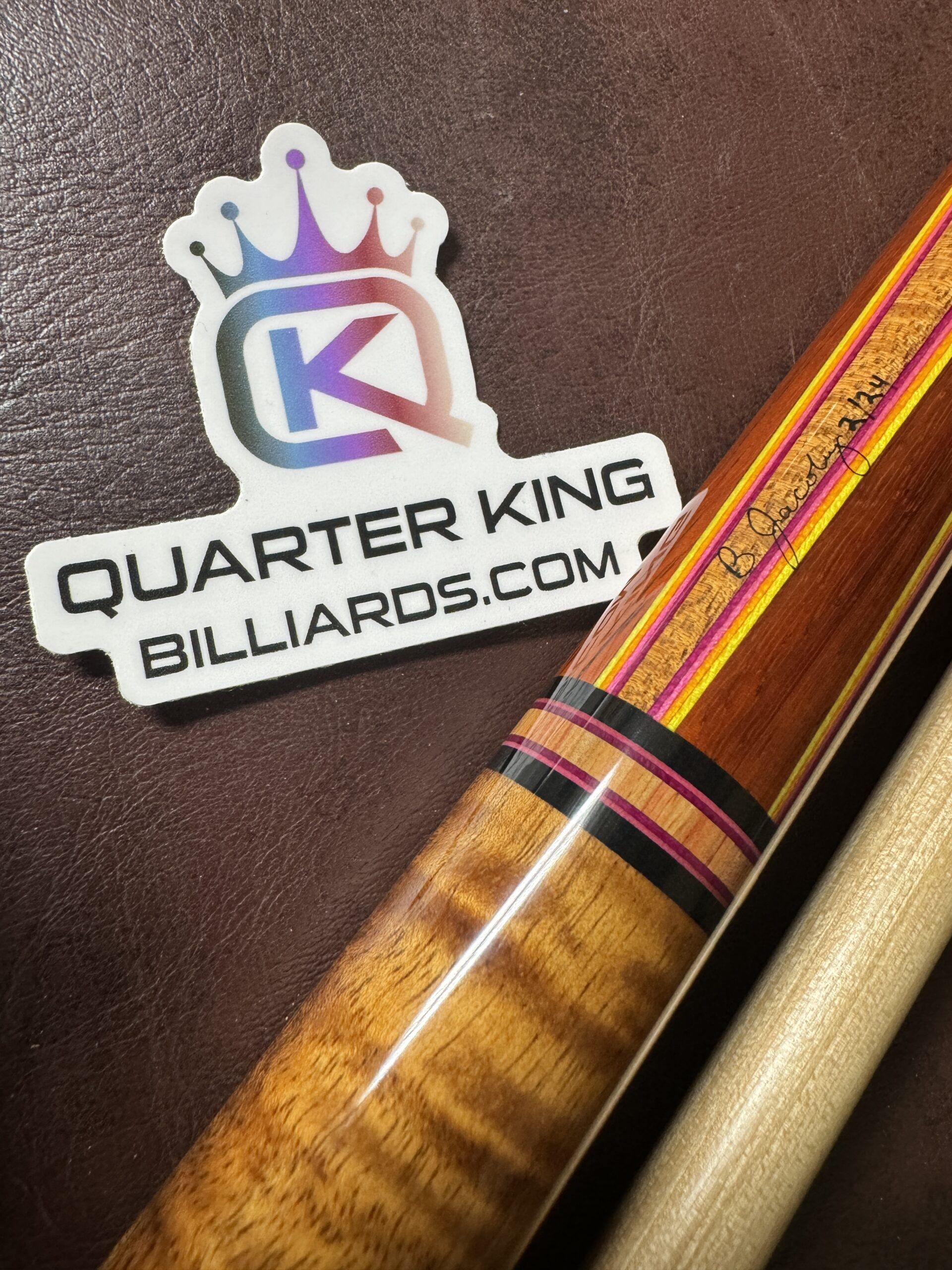 Jacoby Custom Cue -Curly Koa, Padauk, Tulipwood - Image 4