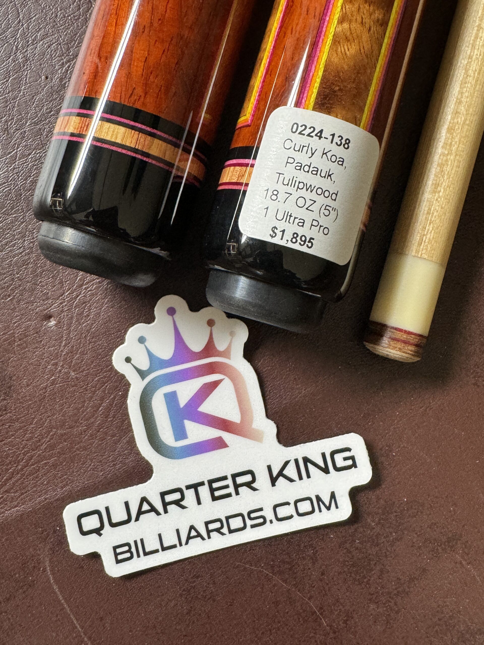 Jacoby Custom Cue -Curly Koa, Padauk, Tulipwood - Image 8