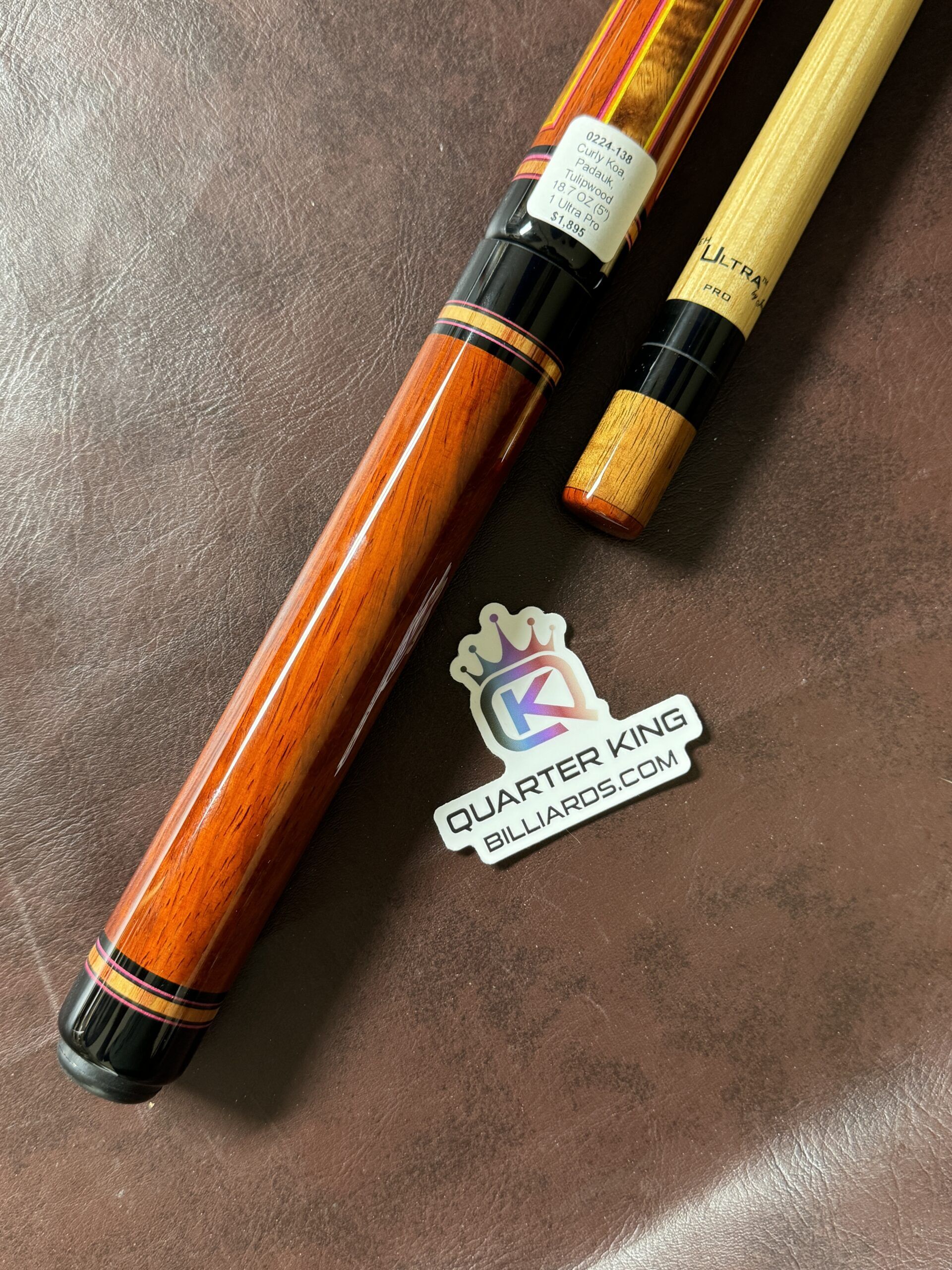 Jacoby Custom Cue -Curly Koa, Padauk, Tulipwood - Image 7