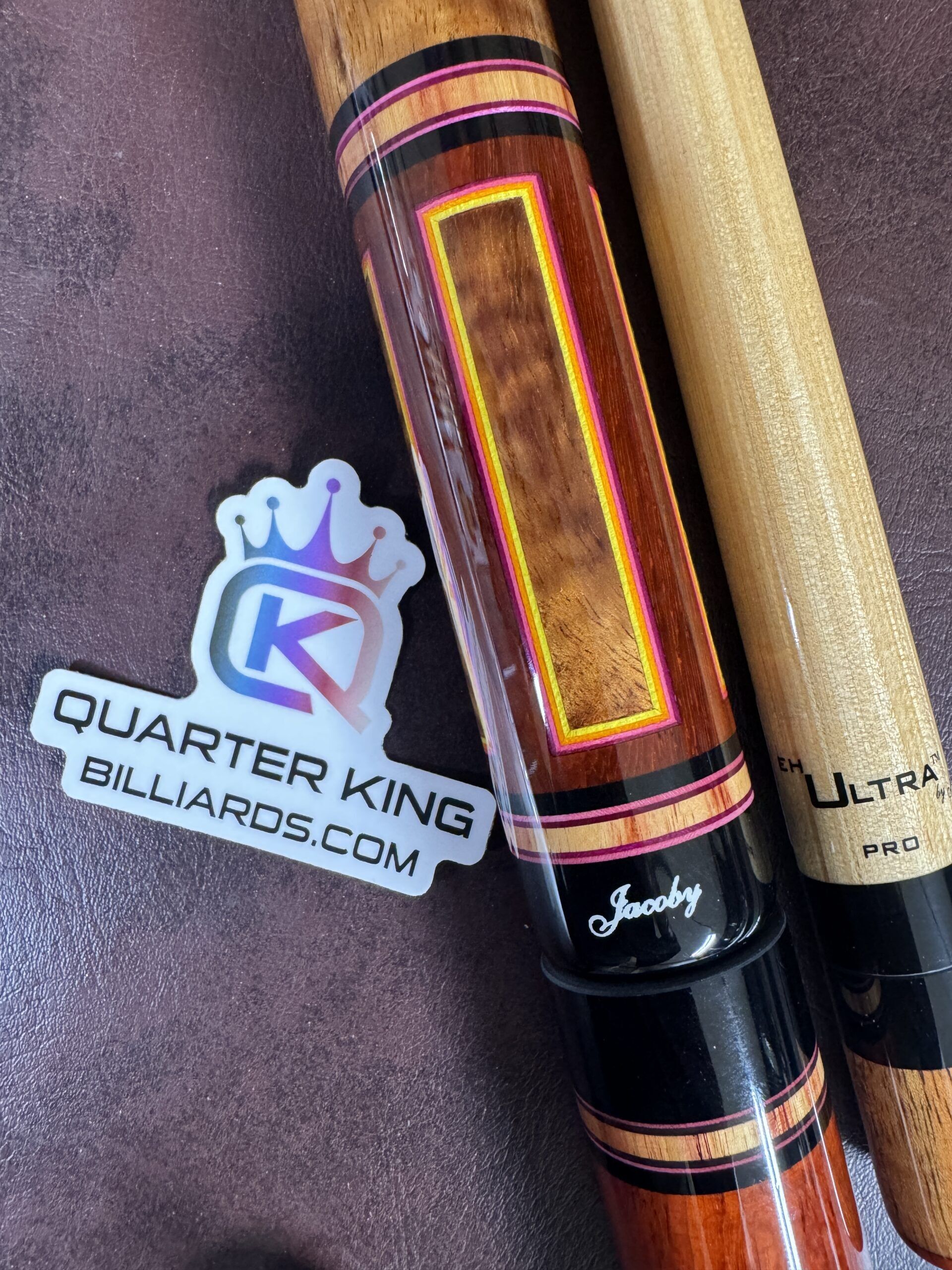 Jacoby Custom Cue -Curly Koa, Padauk, Tulipwood - Image 5