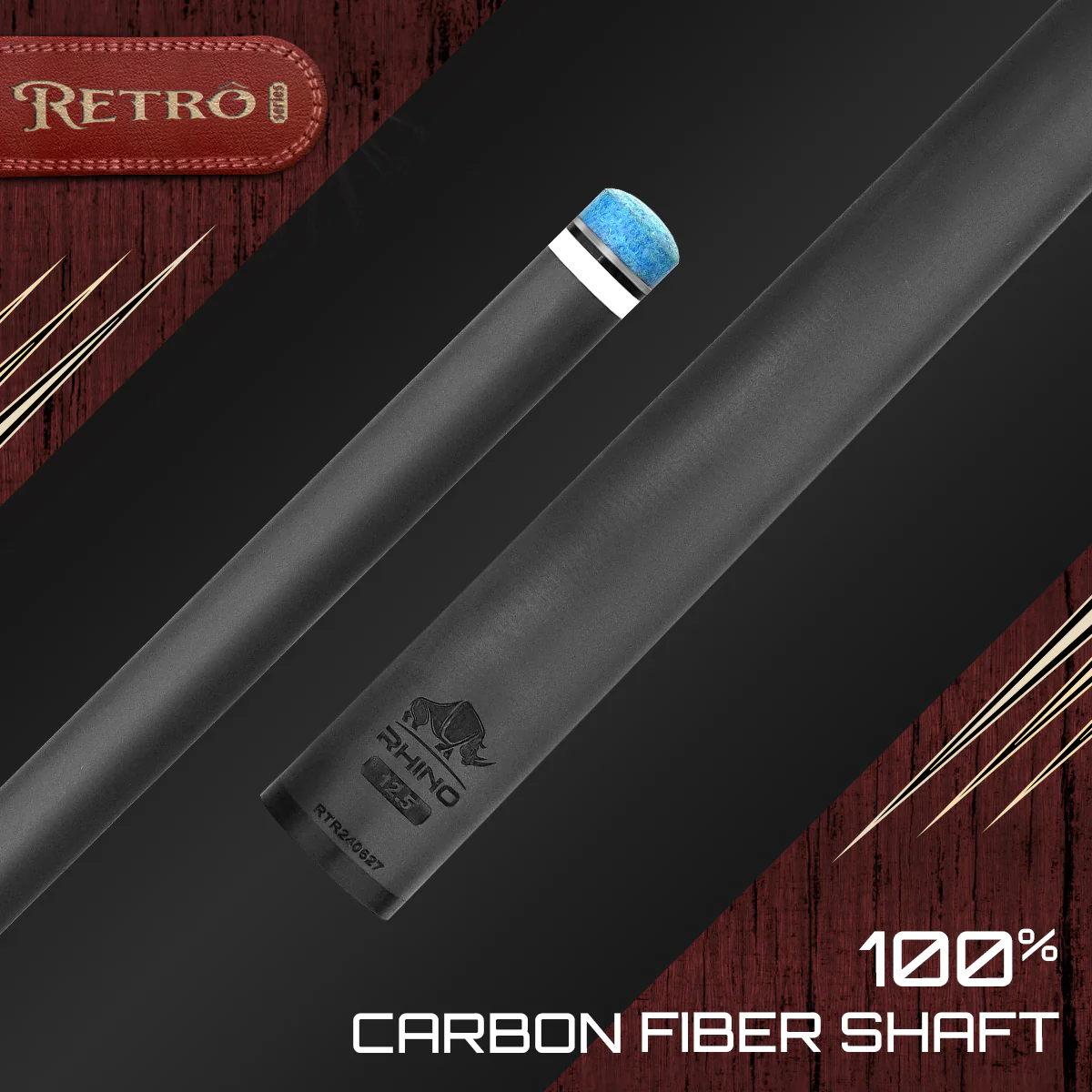Rhino RETRÔ Pool Cue - Snakewood - Multiple Wraps - Image 3