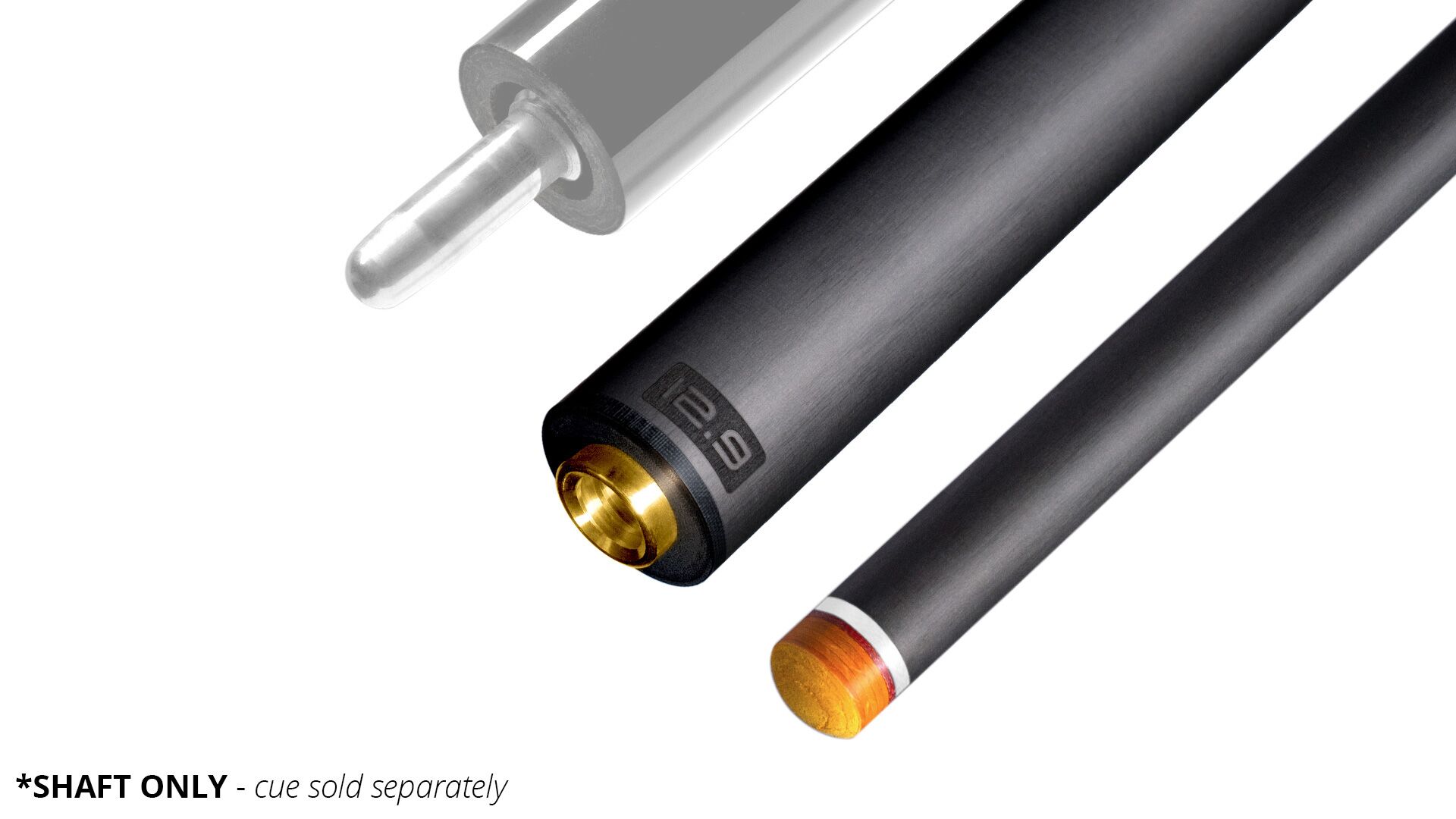 Predator Revo 12.9mm carbon fiber pool cue shaft with white vault plate detail.