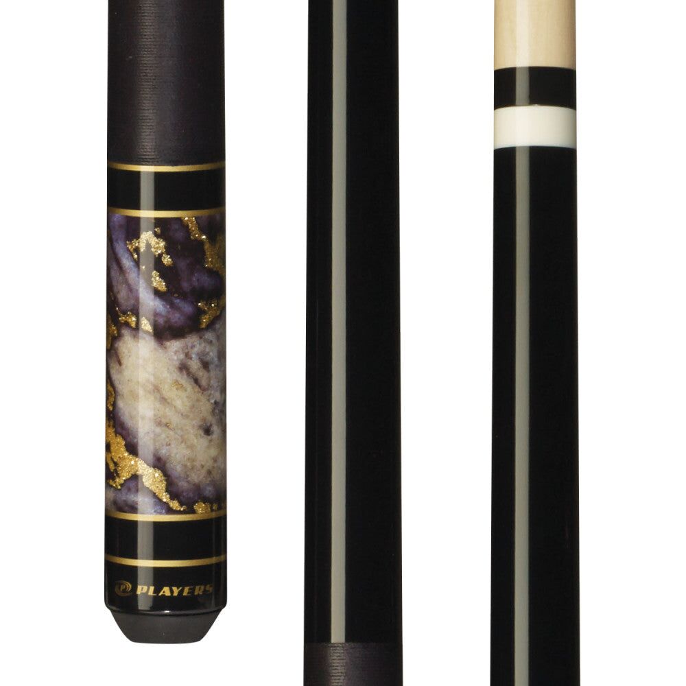 Players Obsidian Grey Cue with Black Linen Wrap