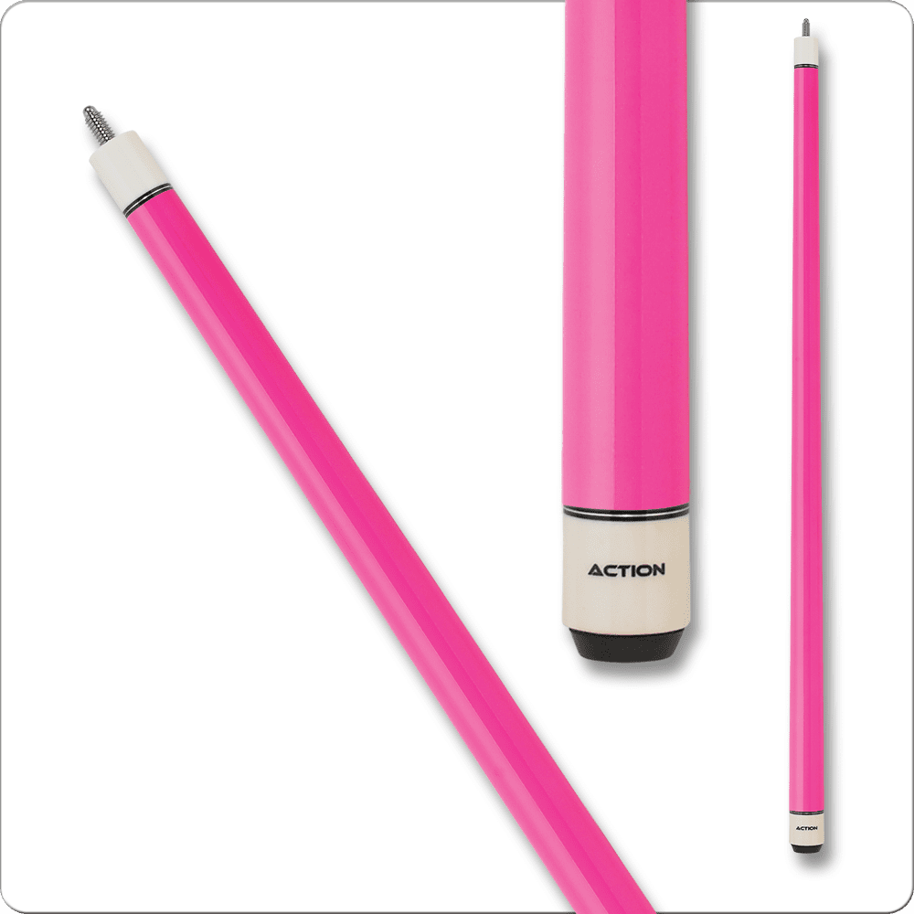 Pink Action pool cue shaft and butt, billiard accessory.
