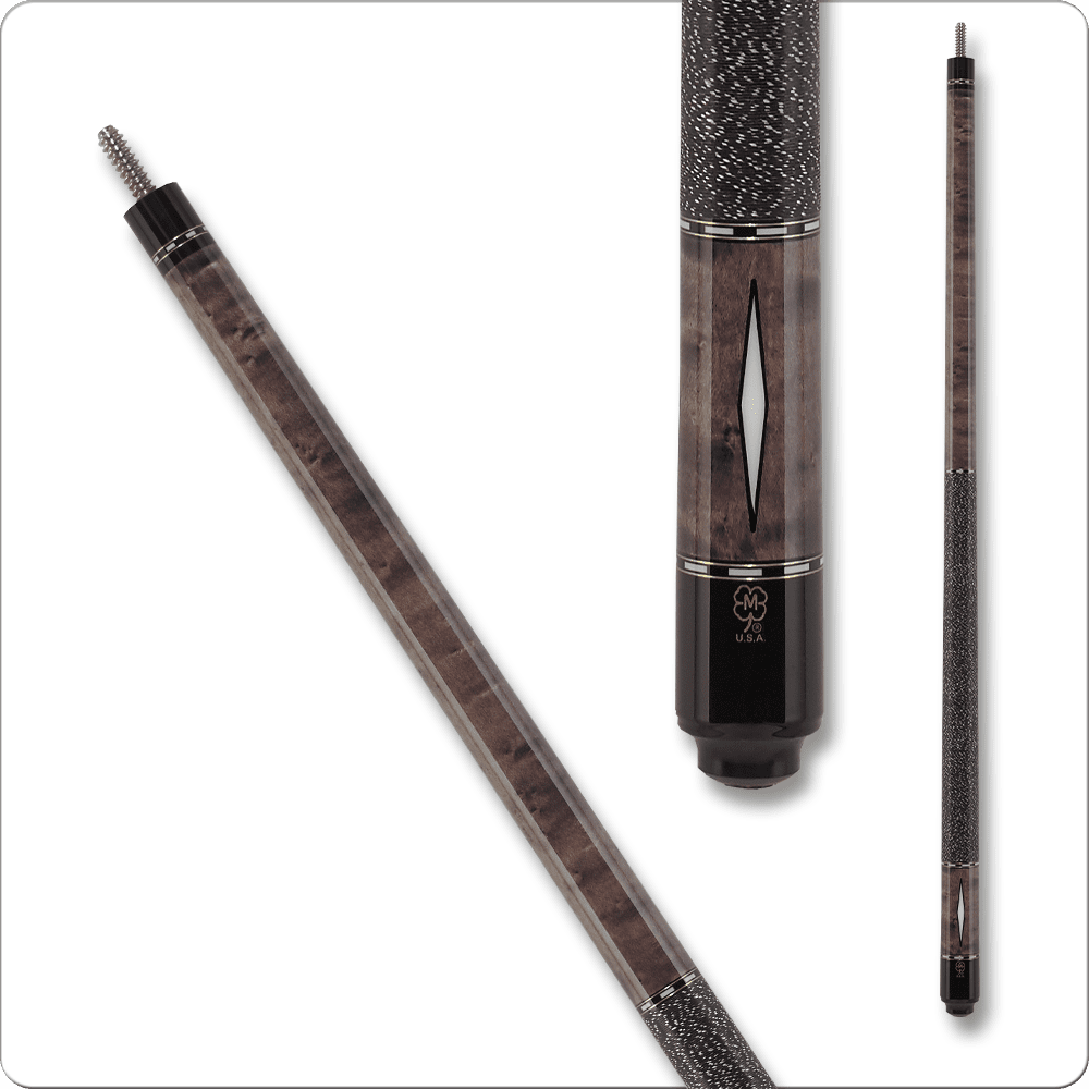Pool cue with decorative inlay and textured grip, professional equipment for improving pool game.