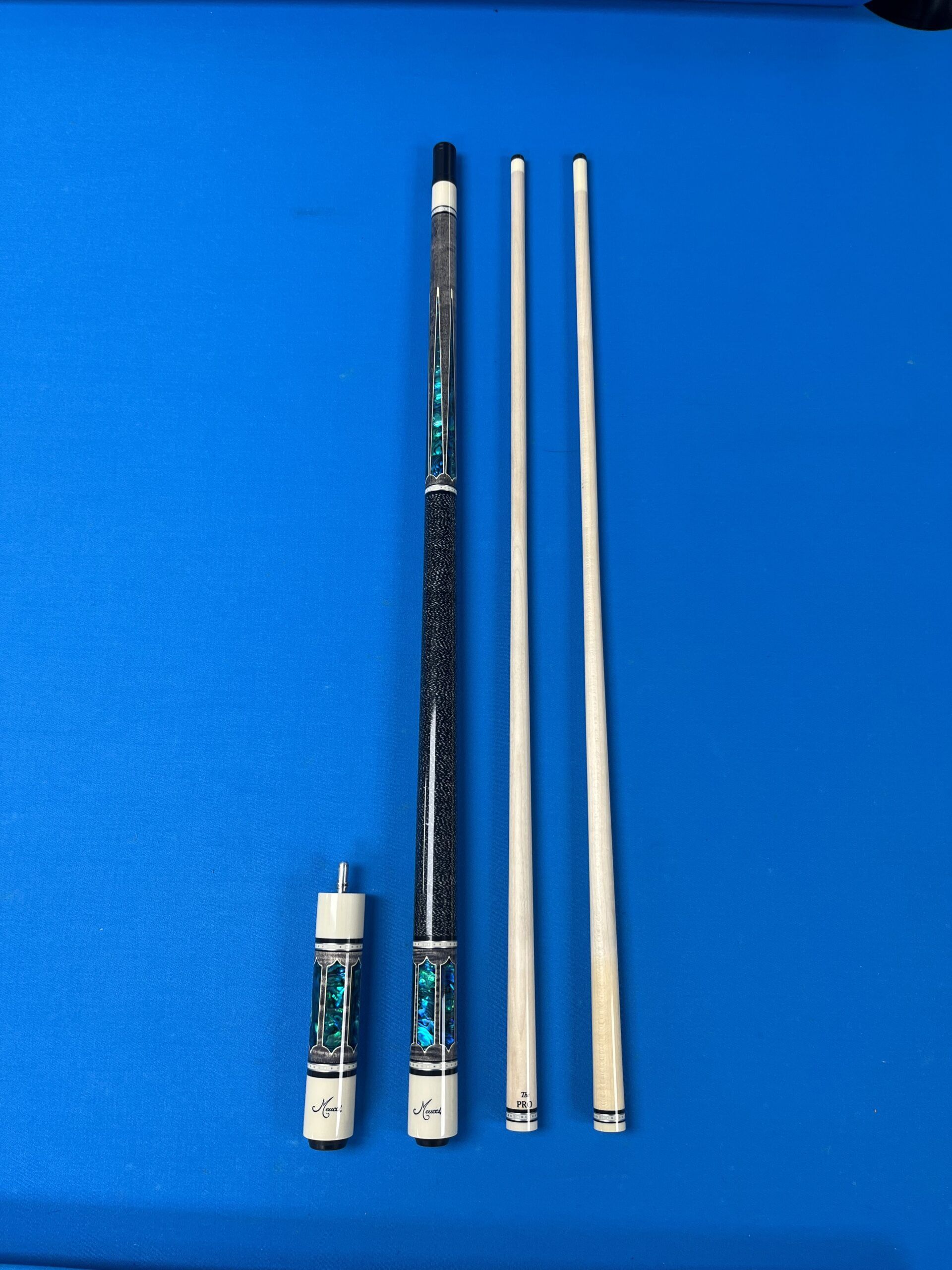 Used 2020 Meucci Cue – Includes 2 Shafts & Extension (Value $1,700 + Extras) – Only $1,300