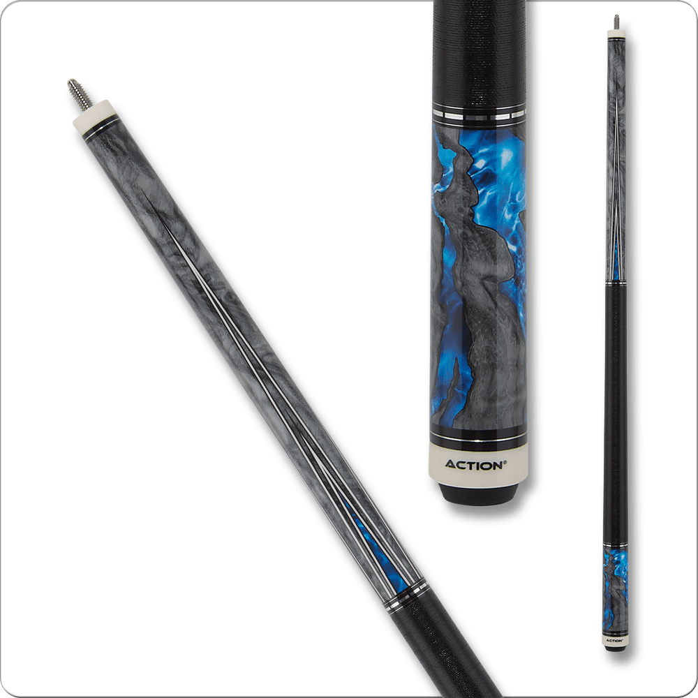 Action ACT157 Fractal Cue displaying blue and grey fractal design.