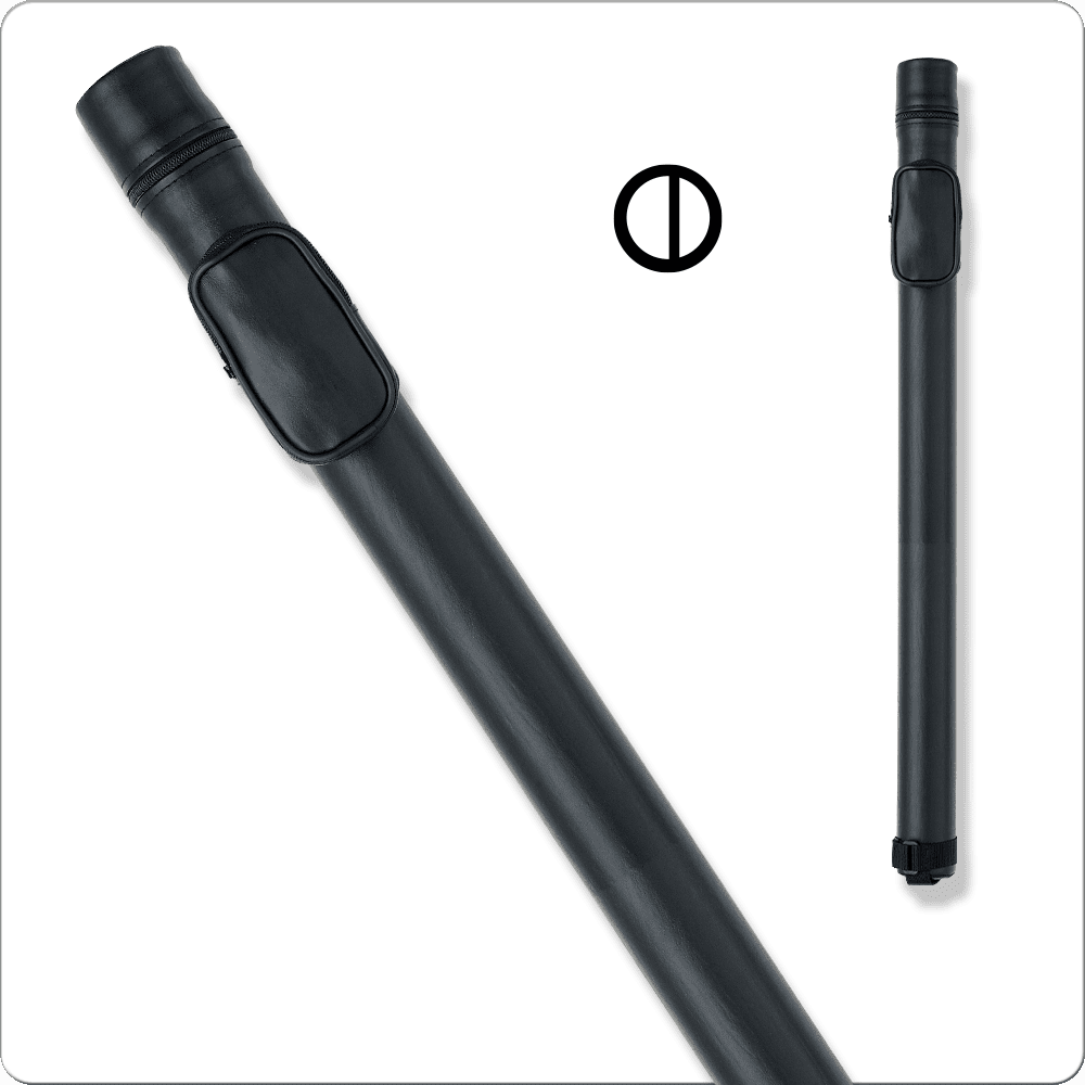 Action 1x2 Round Hard Cue Case ACRND BLUE, black pool cue case with zipper closure