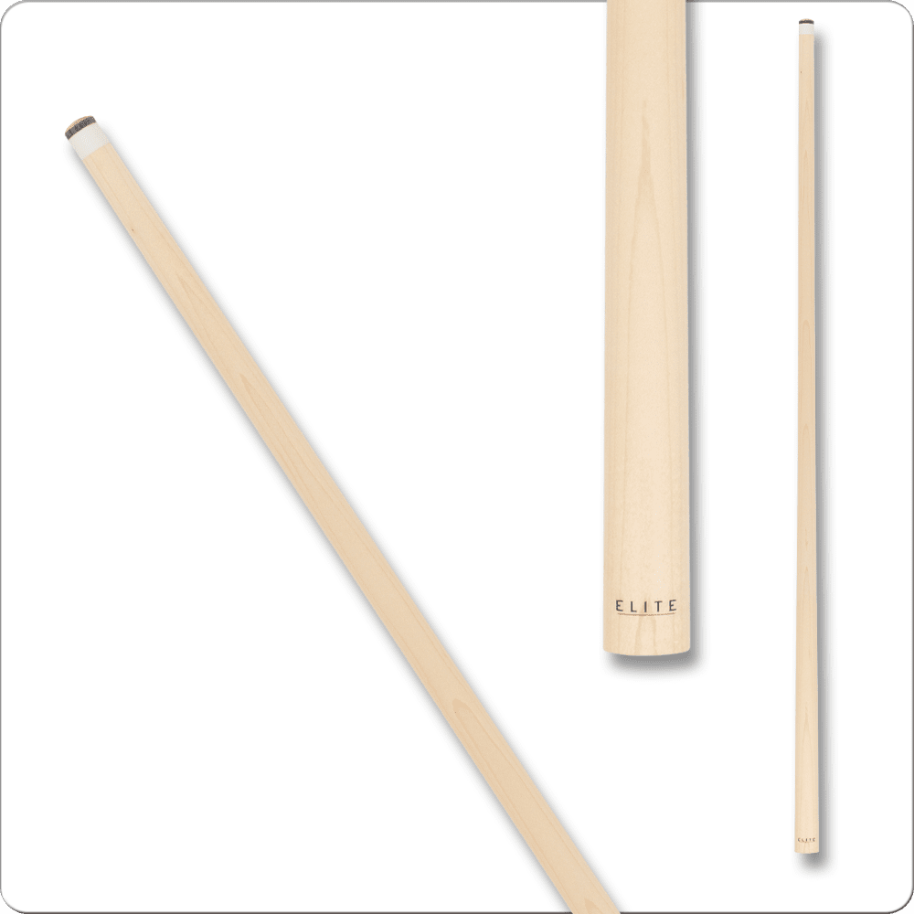 Elite ELJMPXS Jump Shaft, 12.75mm, showcasing a smooth wood finish and logo detail, designed for billiards play, currently priced at $67.50.