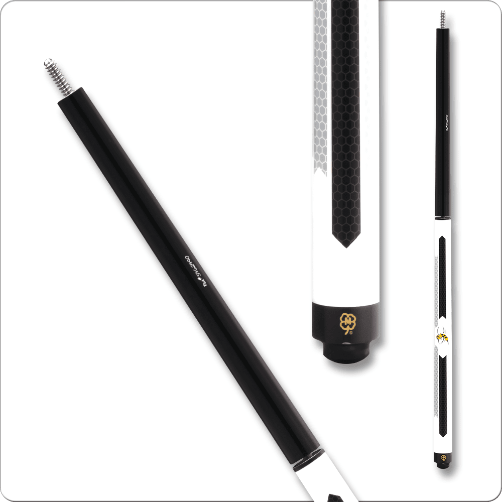 McDermott Stinger jump/break cue, black and white pool cue design