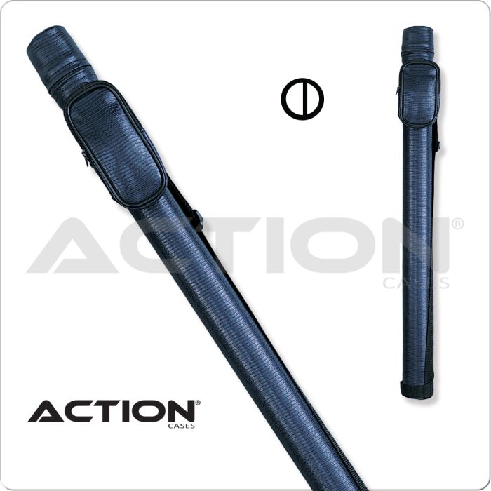 Action 1x2 round hard cue case in blue.