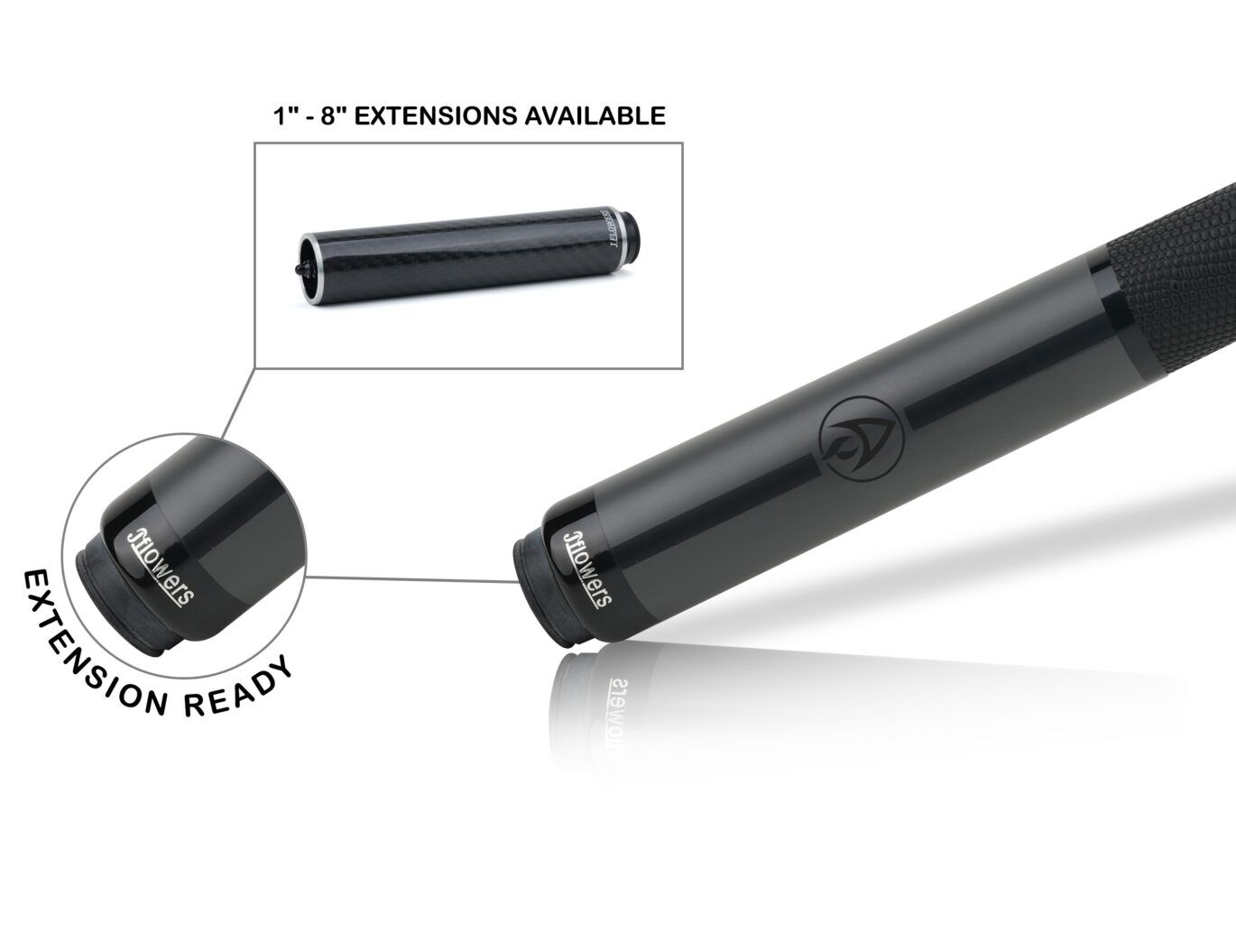 JFlowers Rodney Morris Legends Cue - Grey, Black Lizard Wrap - Image 4