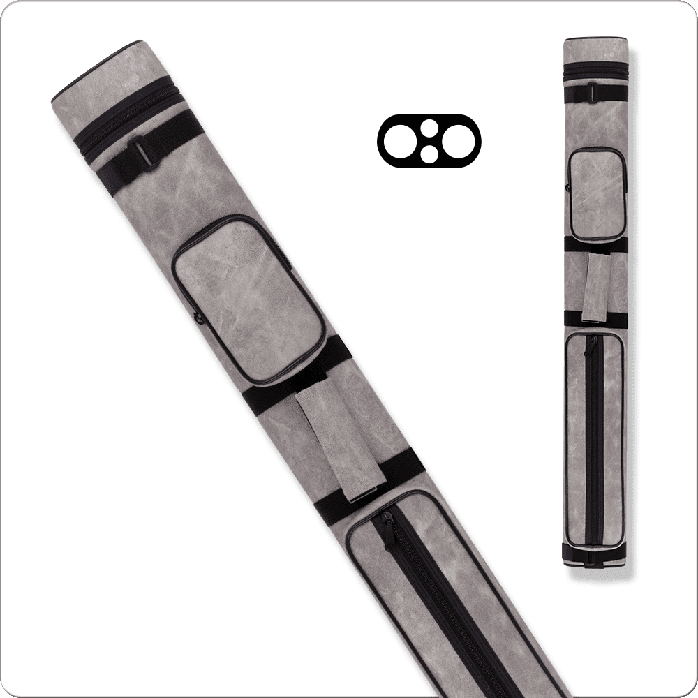Action 2×2 hard cue case AC22 light gray, billiard accessory for two butts and two shafts.