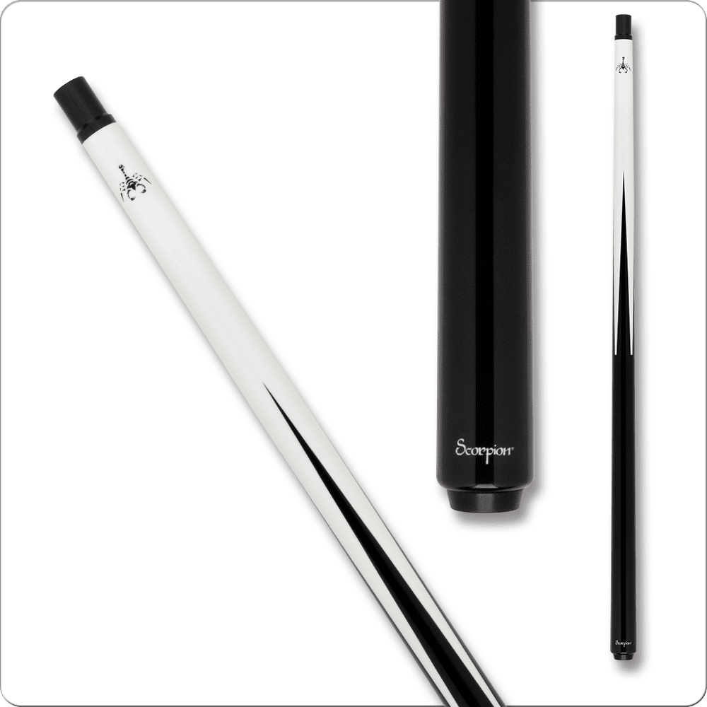 Scorpion SCO121 Sneaky Pete pool cue, white, no wrap billiard cue